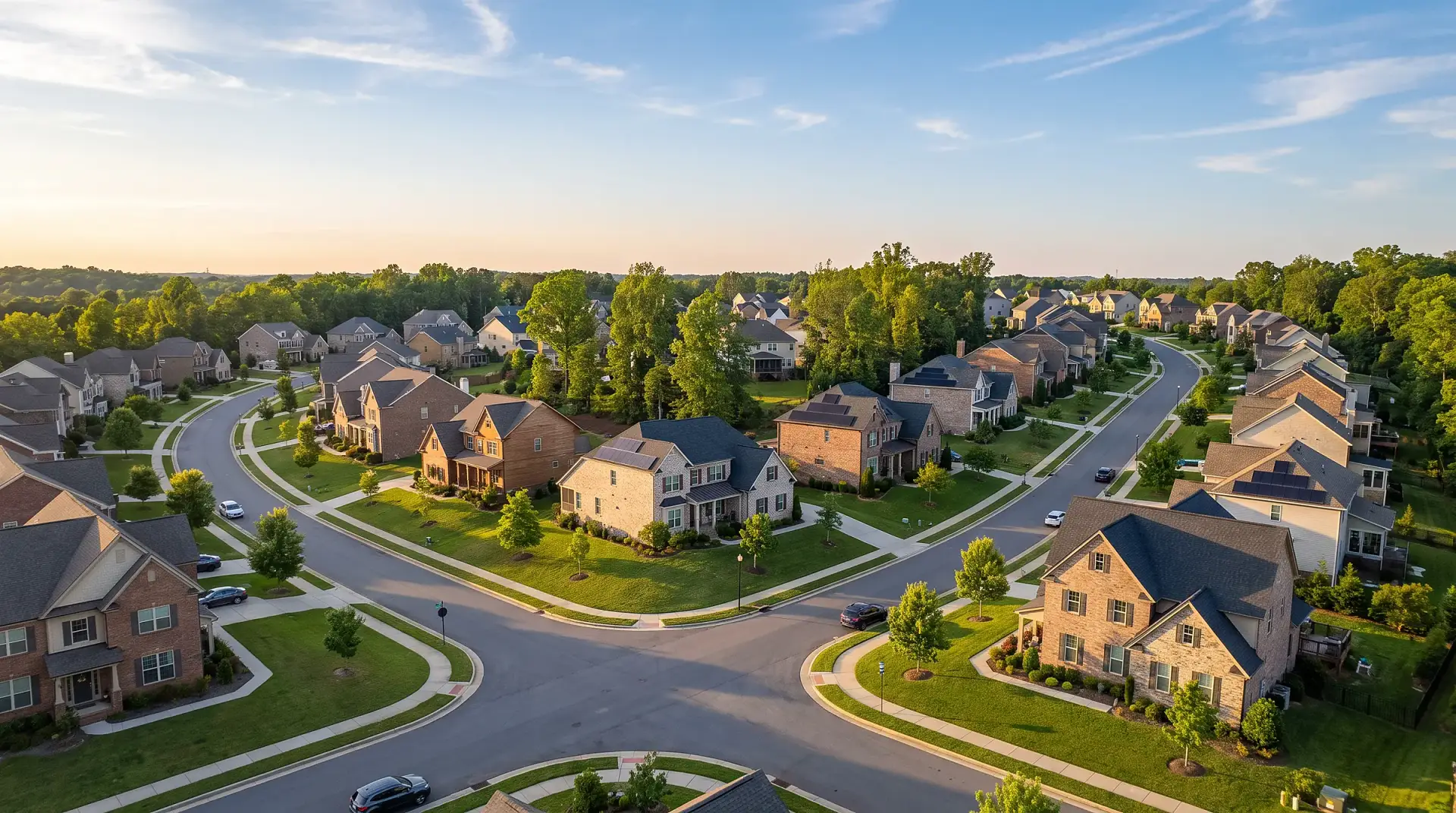 Metrolina neighborhood from above — every home is a potential job